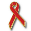 Red Ribbon Awareness Lapel Pin